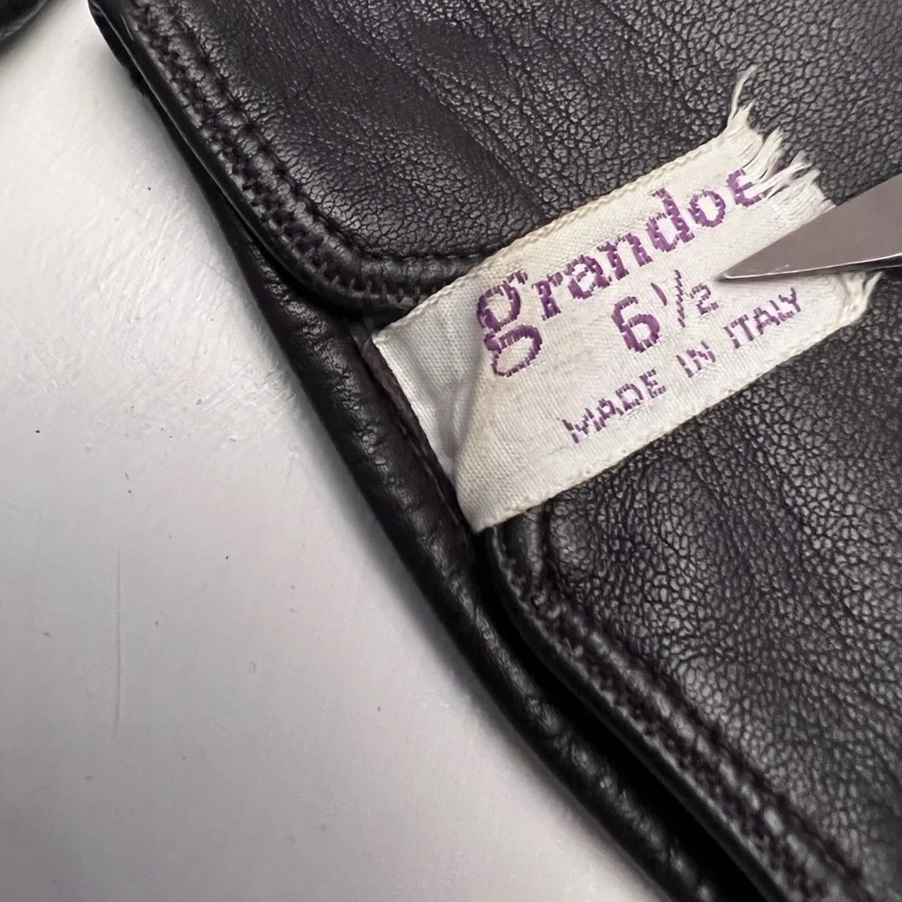 Grandoe Handstitched Italian Leather Women’s Gloves Size 6.5